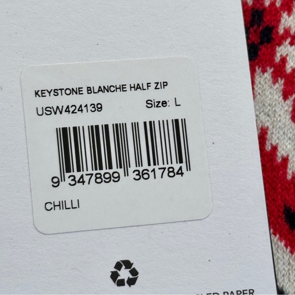 NWT The Upside Keystone Blanche Half Zip Sweater in Red with fringe in Chili Red - Picture 10 of 16